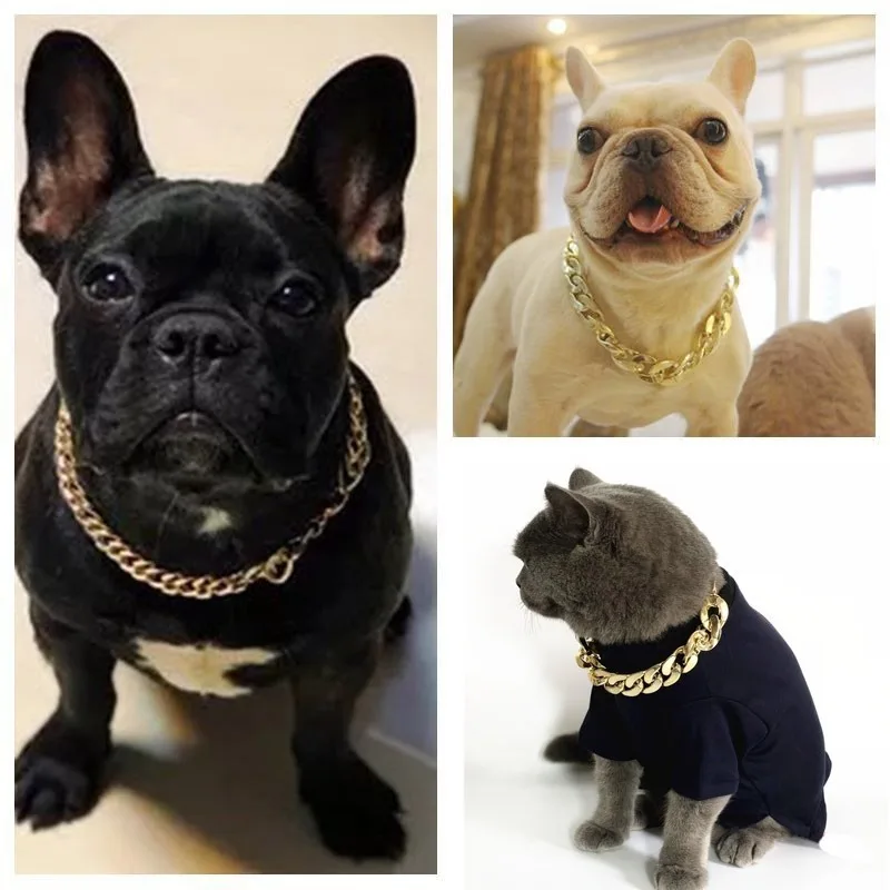 

Пластиковая модная блестящая собака 36 см/45 см дроссельная цепь чокер для французского бульдога