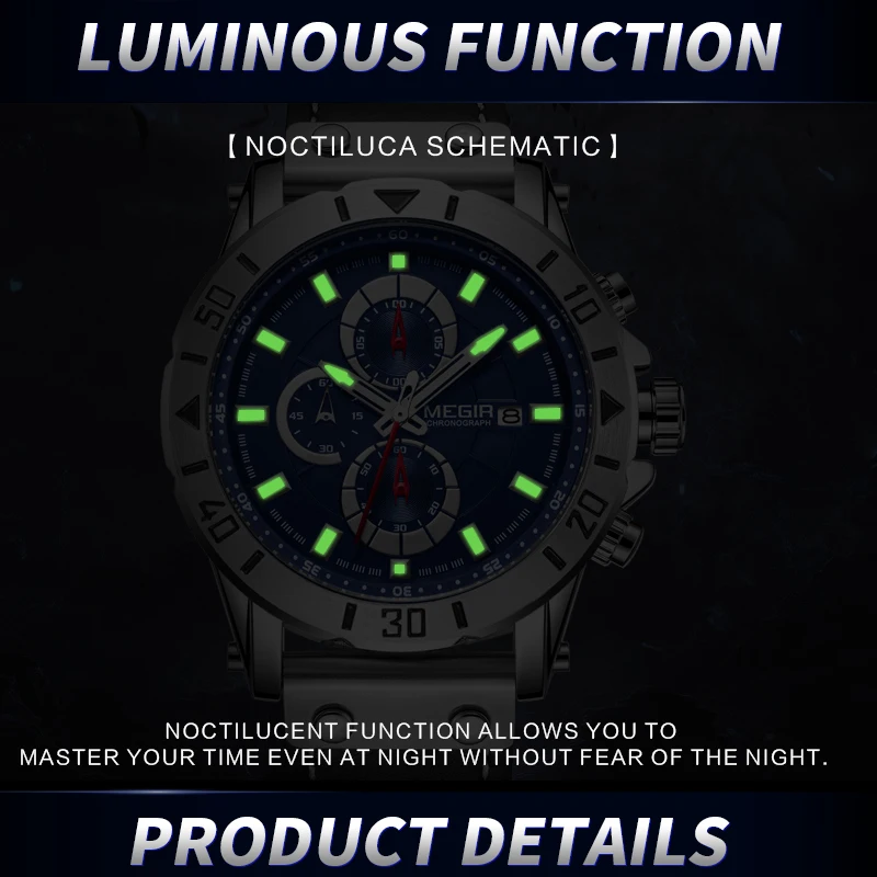 Часы мужские кварцевые с хронографом водонепроницаемые кожаным ремешком 2020 |