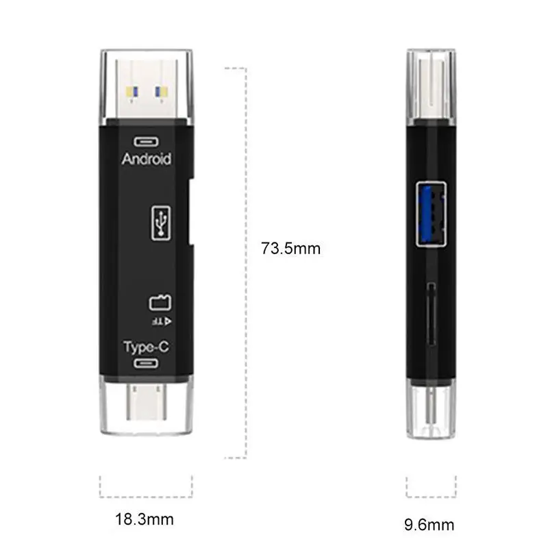 5-в-1 OTG кард-ридер высокоскоростной USB 2 0 Тип C/USB/Micro USB/SD/TF слот для карт памяти