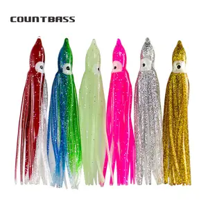 80pcs 3.5'' Silicone Hoochie Octopus Squid Skirt Trolling Lure Soft Baits