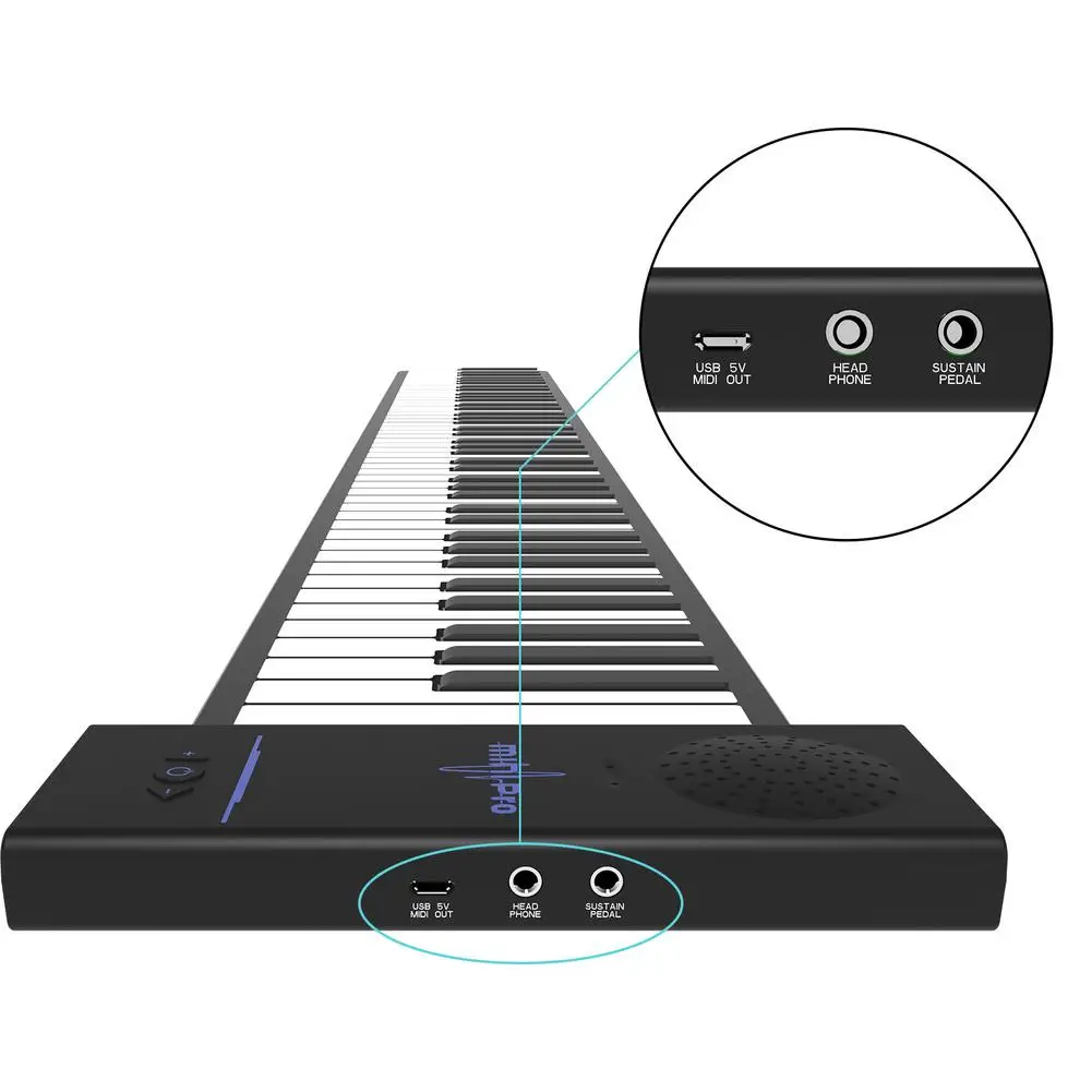 88 key piano ​flexible digital roll up piano keyboard silicone folding electronic keyboard built in speaker early learning edu free global shi