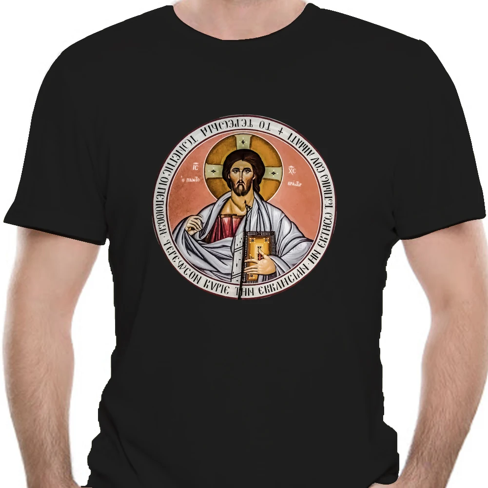 

Футболка мужская х/б с принтом Иисуса Греческой православной икографии, 8681X