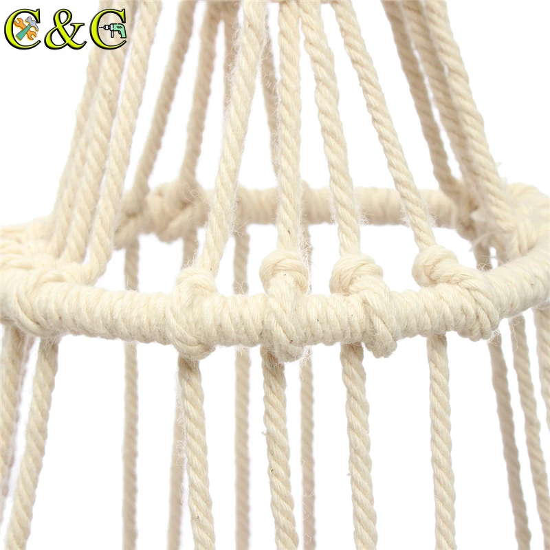 4 ножки кремово-белая джутовая растительная вешалка цветок/горшок держатель