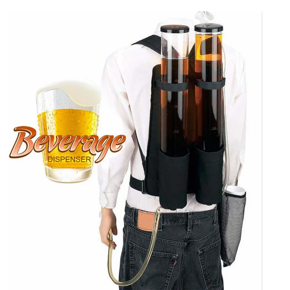 Plumwheat 6 litros de tiro duplo portátil mochila dispensador bebida bebida cerveja dispensador álcool para festa ao ar livre