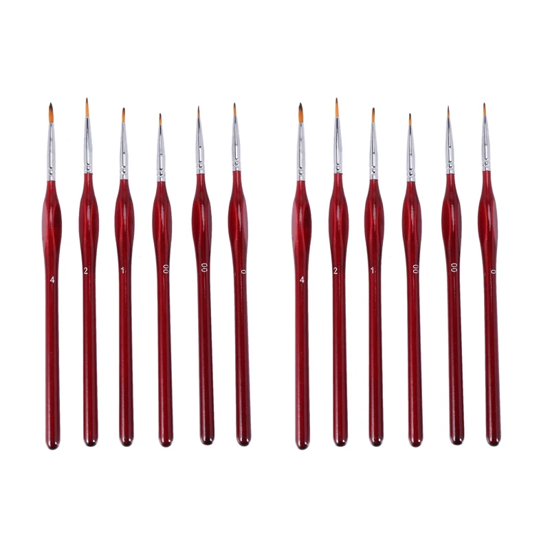 

12-Piece Fine Paintbrushes - Detail Paint Brush Set - For Acrylic, Watercolor, Oil