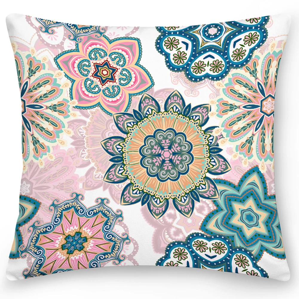 45*45 см Двусторонняя Подушка с принтом мандалы чехол из полиэстера квадратная