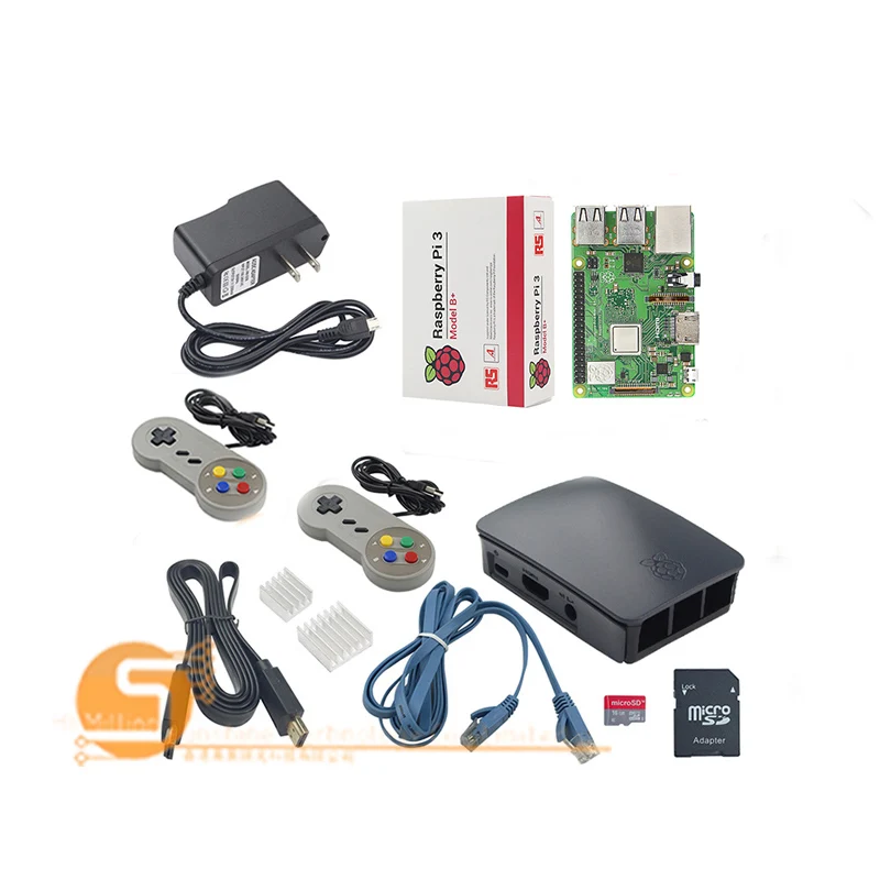 Raspberry Pi 3 Model B +/3 стартовый комплект + чехол карта памяти 16 Гб кабель питания