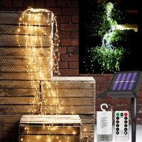 led solar vines lights copper wire waterfall led fairy string lights battery christmas wedding party holiday tree decoration