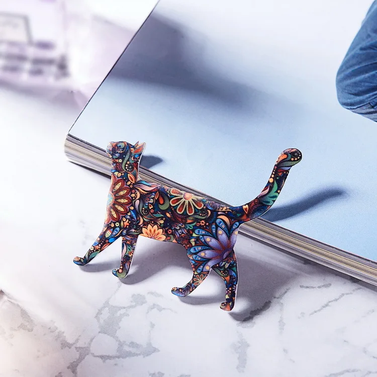 Женская акриловая брошь в виде кошки с эмалью|Броши| |