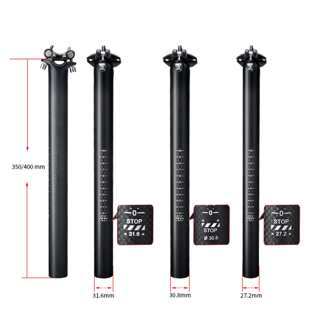 

Bicycle Mountain Bike Road Bike 27.2 / 30.8 / 31.6mm 350 / 450mm Seat Tube Carbon Fiber Angle Adjustable Bicycle Seatpost
