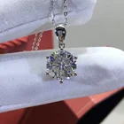 Цепочка с подвеской из серебра 925 пробы с муассанитом, 3 карата