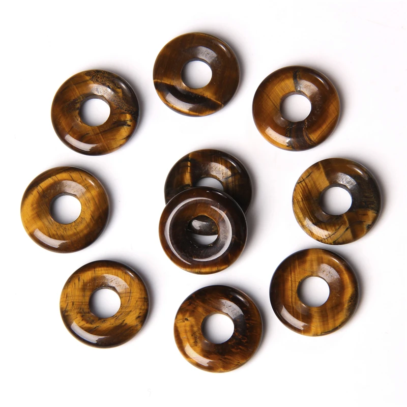 Желтый камень тигровый глаз кнопка безопасности 18 мм китайский узел 6 отверстие