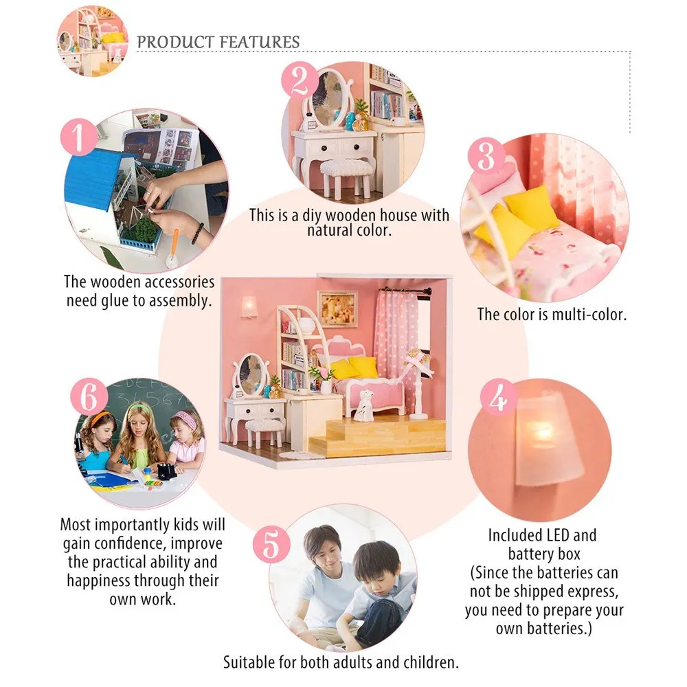 DIY игрушка кукольный дом миниатюрный деревянный пазл Кукольный домик комплект с