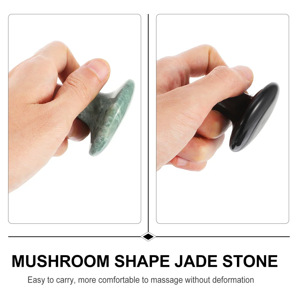 

1 Set 3pcs Jade Stone Mushroom Facial Essential Oil Energy Stone with Handle