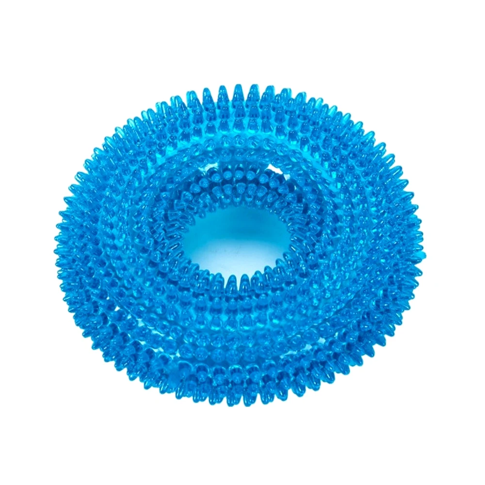 12.5cm Peacock blue Игрушки для домашних животных TPR собака укусы устойчивые игрушки шарики Жевательные Зубы чистые TPR звуковые игрушки молярные игрушки для щенков Жевательная обработка Обучение Чистка зубов - Цвет: 12.5cm Peacock blue