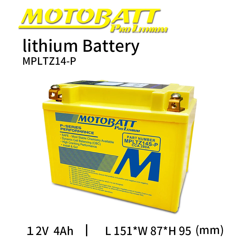Аккумуляторная батарея для мотоцикла литий ионный Аккумулятор LifePo4 12 В 4 Ач 280CCA