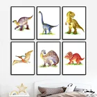 Рисунок тирекса Трицератопс динозавра Юрского периода Художественная печать плакат сафари животные Картина на холсте для детской комнаты детская комната Настенный декор