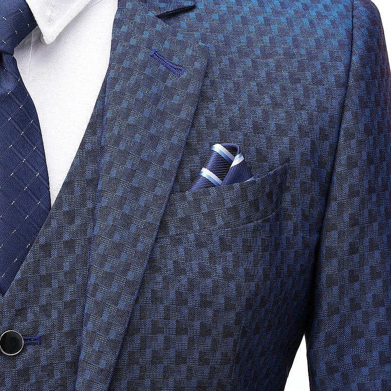 

Men's Slim Fit Suit Ropa Hombre Elegante 3 Piece Jacket Vest Pants Wedding Groom Tuxedo Suits Business Blazer Traje Masculino