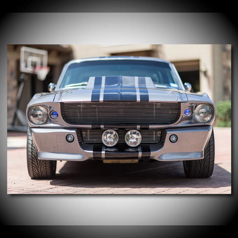 Fords Mustang Shelby GT500 передние фары старые автомобили плакаты настенное Искусство