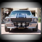 Fords Mustang Shelby GT500 передние фары старые автомобили плакаты настенное Искусство Печать на холсте картины декор для гостиной