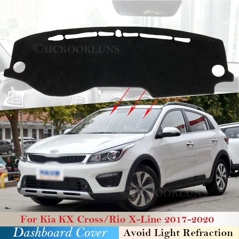 

Dashboard Cover Protective Pad for KIA KX Cross 2017 2018 2019 2020 Rio X-Line Car Accessories Dash Board Sunshade Anti-UV