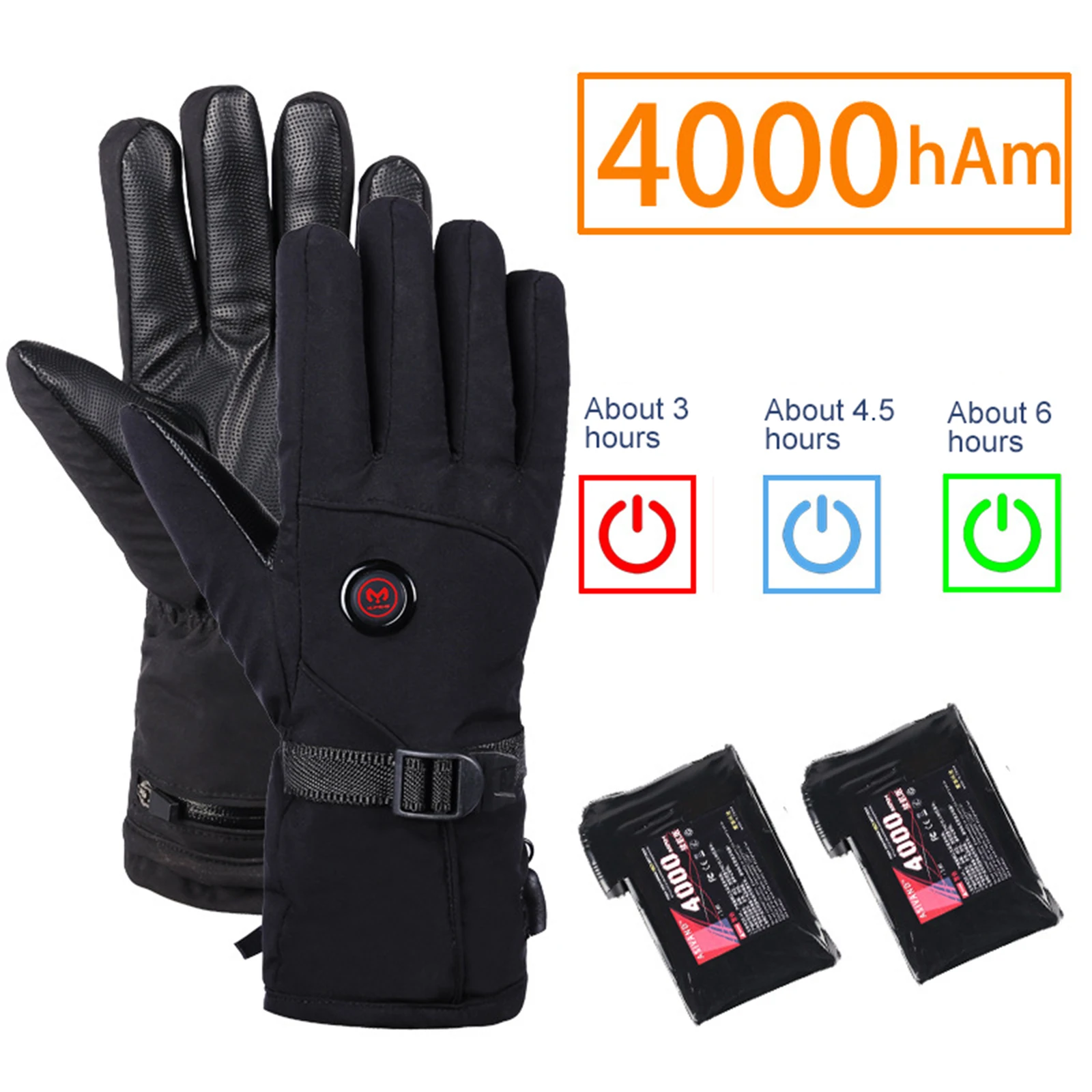 

Hot Electric Heated Gloves 7.4V 4000 MAh Rechargeable Battery Electric Gloves Winter Warm Heating Hand Warmer Skiing Gloves