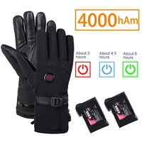 hot electric heated gloves 7 4v 4000 mah rechargeable battery electric gloves winter warm heating hand warmer skiing gloves