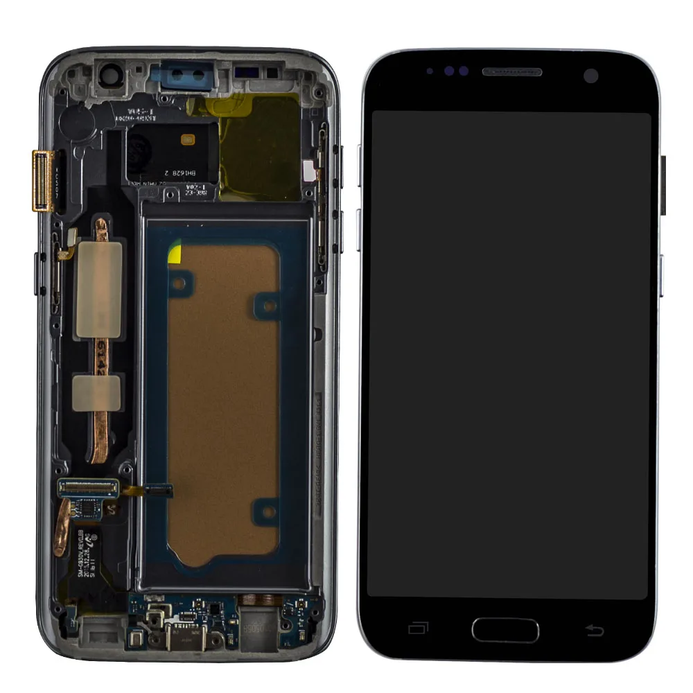 SUPER AMOLED LCD for SAMSUNG Galaxy S7 Flat G930 G930F LCD Display Touch Screen Digitizer Assembly with Frame enlarge