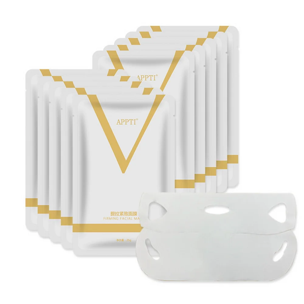 Массажный бандаж для лица двойной V форма натяжение укрепляющая маска бумага