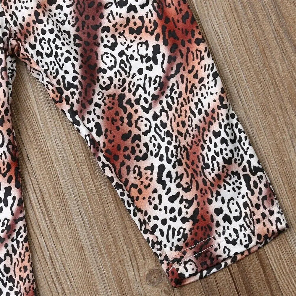 2019 одежда для маленьких девочек леопардовый комбинезон с короткими рукавами