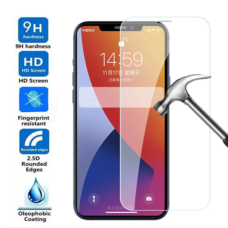 Защитное стекло 9H для IPhone 11 Pro X 13 Mini 7 8 Plus 6 s Xs Max Xr закаленное 12 защита экрана |