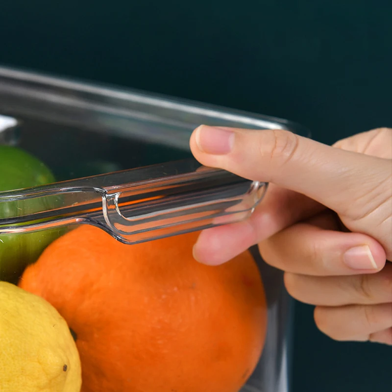 refrigerator storage box with lids food storage bins for fruit vegatable eggs freezer fridge stackable cabinet kitchen organizer free global shipping