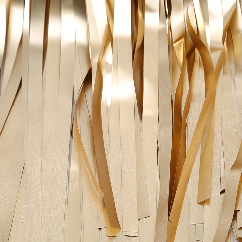 Золотая серебряная розовая синяя матовая металлическая занавеска с бахромой