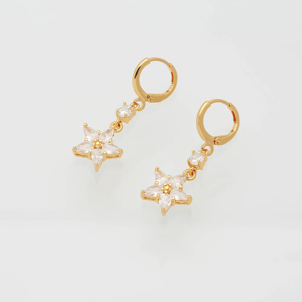 Mchic Fashion Cubic Zirconia Stars Earrings Romantic Charm Copper Gold Dangle for Women Party Girl aros de moda 2019 | Украшения и