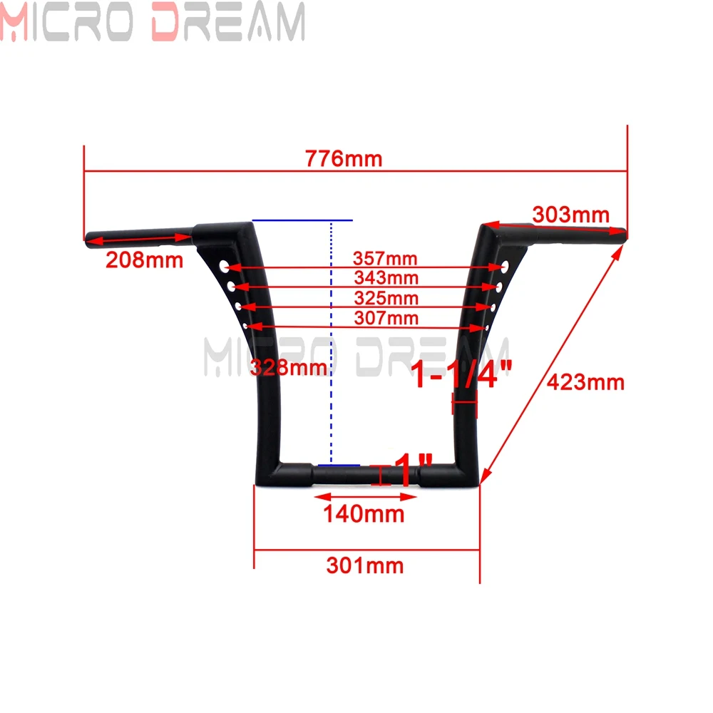 Подвесной руль для мотоцикла хромированный 1 1/4 дюйма 12 дюймов Harley Sportster Touring Dyna
