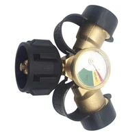 qcc gas propane adapter y type three way brass adapter gas valve accessories with pressure gauge
