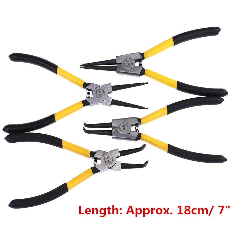 

1pc 1m/ 7" snap rings puller Snap Ring Pliers Set Curved Straight Tip Circlip Combination Retaining Clip Mechanical Tools