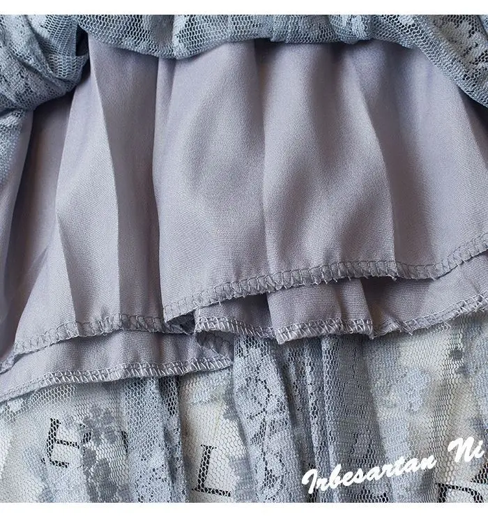 High Waist Lace Skirts Casual Embroidered A-line Pleated Skirt Female Winter Faldas Lining Spring Autumn Mid-Calf Women