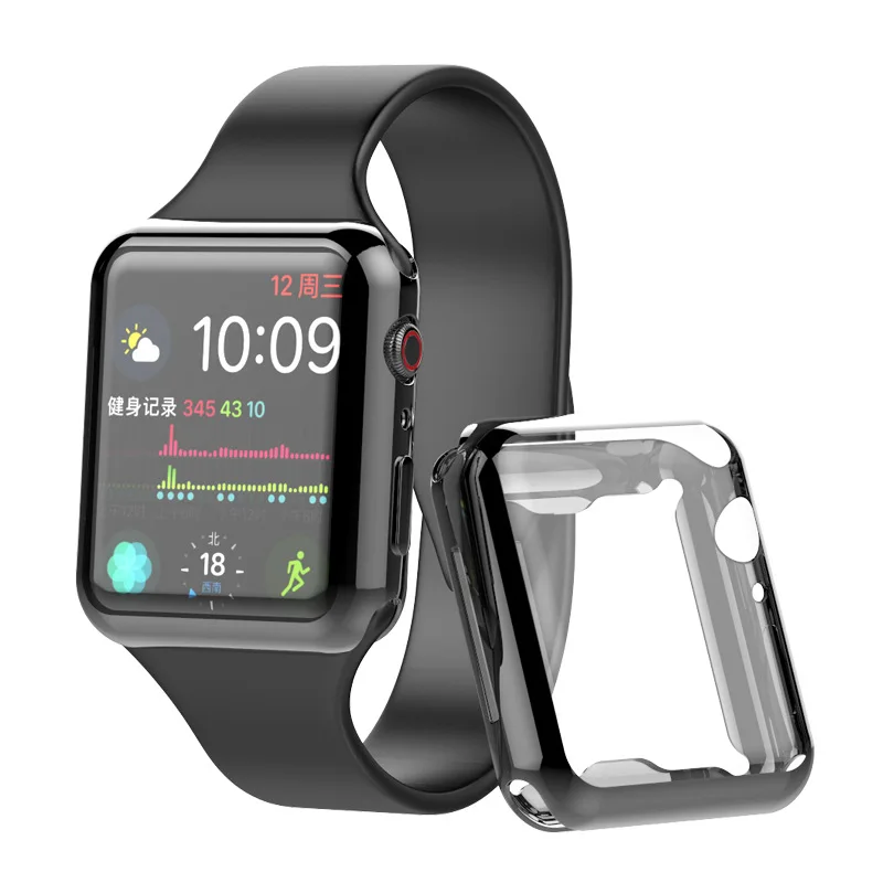 Мягкий 360 Тонкий чехол для часов Apple Watch, чехол 4, 3, 2, 1, 42 мм, 38 мм, мягкий прозрачный ТПУ защитный экран для iWatch 4, 3, 44 мм, 40 мм