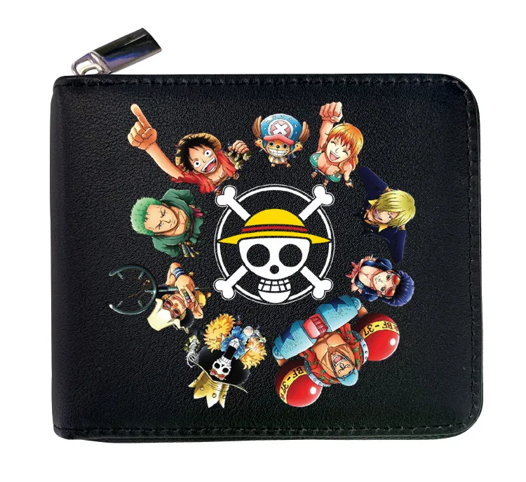 

Anime One Piece Luffy Law Wallet Men Cartoon Card Holder Pocket Teenager Coin Purses Otaku Gifts