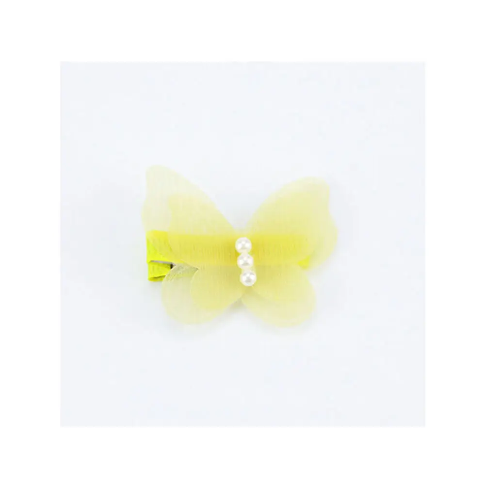 

2Pc Kids Hair Clips Hair Pin Chiffon Pearl 3D Butterfly Princess Headwear Kids Children Hair Accessories Sweet Barrette for Girl