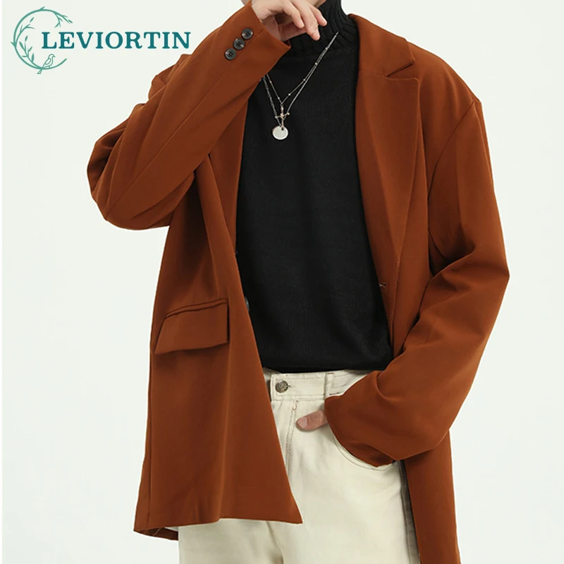 

Повседневный мужской костюм, куртка большого размера, корейский тренд, тонкий красивый мужской маленький костюм, элегантная форма Dk, улична...