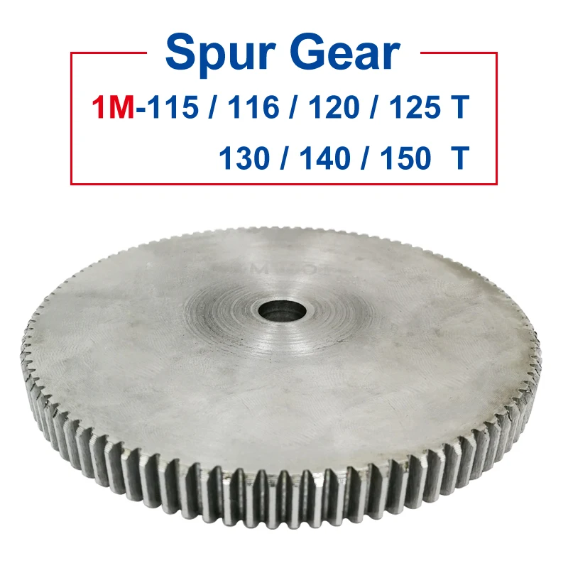 

1 Piece spur Gear 1M115/116/120/125/130/140/150T rough Hole 10/12mm gear wheel 45#carbon steel Material motor gear Thickness 10