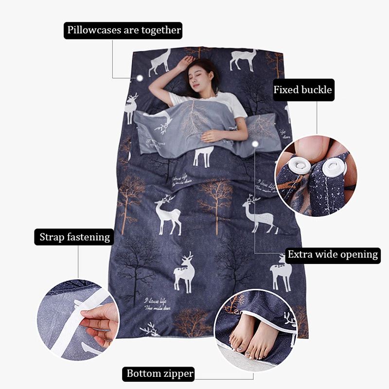 Туристический спальный мешок для отеля портативный комфортный санитарный с