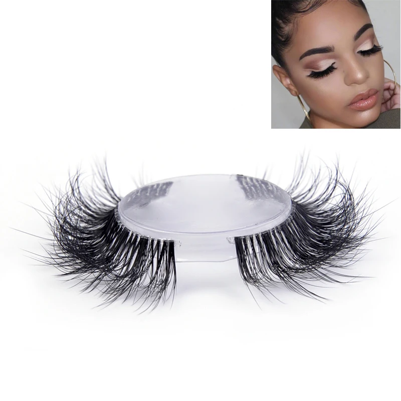 

NEW 1 Pairs Real Mink Eyelashes Clear Band Eye Lashes Crisscross Transparent Stem False Eyelashes Handmade Dramatic Upper Lashes