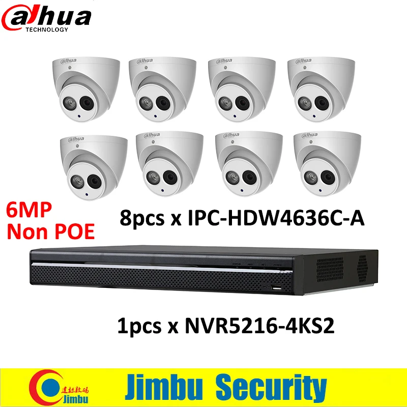 Сетевой видеорегистратор Dahua NVR Kit 16CH 4K и H.265 видеомагнитофон NVR5216-4KS2 &amp IP камера 6MP