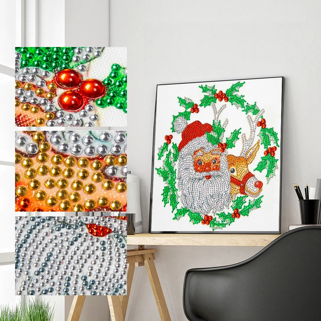 JIEME 5D Christmas Diamond Painting Special Shaped Drill Cross Stitch Santa Claus Full Diamond Embroidery Home Decoration Gift momoart 5d christmas diamond painting santa claus full square diamond embroidery cartoon cross stitch home decoration