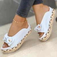 new summer womens sandals color bow knot casual women slippers platform female slides slip on outdoor new female footwear 2022