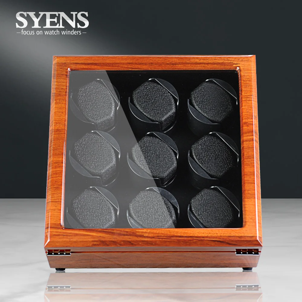 Роскошная коробка для намотки часов с твердым розовым деревом мотора Mabuchi