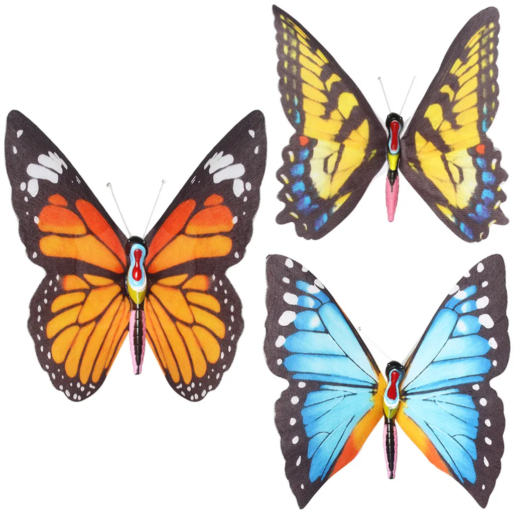 3 шт. бабочка солнечной энергии светодиодный светильник Открытый сад лужайка